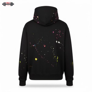 Meilleure qualité hiver Baggy blanc sans ficelle polaire 100% coton surdimensionné poids lourd recadrée coupe-vent à capuche hommes 300gsm - Product Image 2