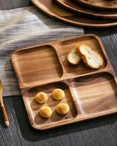 Assiette de service en bois d'acacia pour aliments Plateau à fromage Plateau à apéritif Rectangle en bois Carré de fête personnalisé - Product Image 1