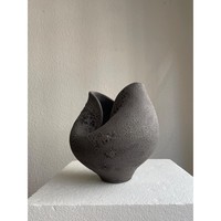 Vase à fleurs antique moderne noir mat Pot de forme irrégulière pour déco de table et de salon fantastique