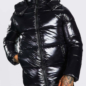 Men's Casual Stand Collar Full Zip Metallic Shiny Waterproof <b>Reversible</b> Puffer Winter <b>Jacket</b> Customized Design Puffer <b>Jacket</b> - Product Image 5