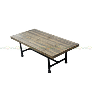 Handmade Industrial Style <b>Pine</b> Wood Living Room Coffee <b>Table</b> Convertible Oak Tea <b>Table</b> with Pipe Legs-TT68006 - Product Image 3