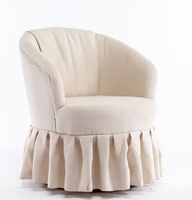 Fauteuil d'appoint rond élégant avec base à volants et rembourrage doux pour salon et chambre à coucher
