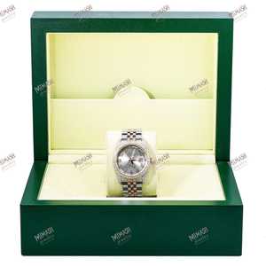 นาฬิกาควอตซ์สีโรสโกลด์สุดหรูรุ่นลิมิเต็ด, นาฬิกาหน้าปัดไม่ซ้ำใครขนาด36มม. นาฬิกาข้อมือแสดงวันที่อัตโนมัติด้วยเพชรโมอิส - Product Image 6