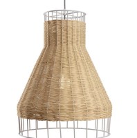 Osier fait à la main grand abat-jour en rotin rond suspension rotin suspension lumières écologique plafonnier lampe HNH