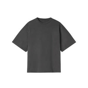 เสื้อยืดคอกลมผู้ชายขนาดใหญ่100% ผ้าฝ้ายเฮฟวี่เวท240กรัมไหล่ตกสไตล์ไฮสตรีทเจอร์ซีย์แข็ง - Product Image 6