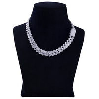 <strong>Best</strong> Price Trendy Lightweight Luxury Wedding Fashion <strong>Jewelry</strong> Fully Iced-out Silver Plated Cuban Link Pendant Necklaces Chain