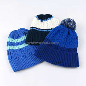 Bonnets en tricot à revers d'hiver personnalisés, broderies, beanies, couleur unie, unisexe, chapeaux chauds - Product Image 1
