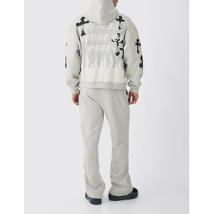 Chándal Deportivo de Algodón de Alta Calidad, Estilo Urbano, Holgado, con Estampado de Esqueleto, con Capucha, para Hombre - Product Image 3