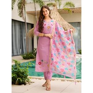 LANCEMENT DU NOUVEAU DESIGNER FESTIVE WEAR KURTI PENT AVEC TISSU DUPATTA VISCOSE GADHWAL AVEC PERLES BRODÉES - Product Image 1