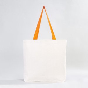 <b>Medium</b> Size 10 oz Cotton Canvas Beach Tote <b>Bag</b> Orange Handles 19 16 4 (48 41 10 Cm) 12oz Heat Transfer Dot Letter - Product Image 5