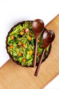 ชามสลัดไม้หลากสีพร้อมที่คีบสลัดทำจากไม้ดีไซน์ใหม่กำหนดขนาดเองได้ - Product Image 2