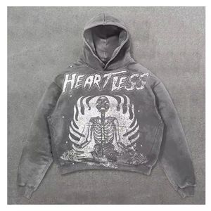 Sudadera con capucha de gran tamaño personalizada de alta calidad para hombre algodón lavado con ácido con impresión digital - Product Image 1