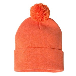 Custom Embroidered Custom Logo Knitted Beanie Hat with Pom Pom Bobble Hat - Product Image 4