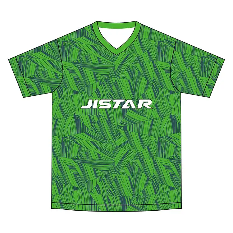 JISTAR उच्च गुणवत्ता जर्सी शैली धारीदार टी-शर्ट स्ट्रीटवियर 160 ग्राम उच्च बनाने की क्रिया हरा प्रिंट पुरुषों की टी-शर्ट