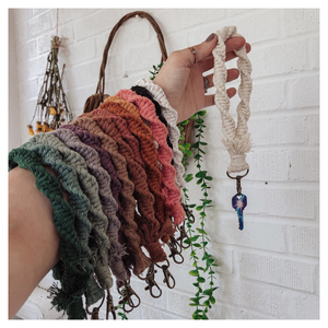 Macrame <b>Wristlet</b> <b>Keychain</b> | <b>Keychain</b> Bracelet Knitting Needles or Crochet Hooks - Product Image 2