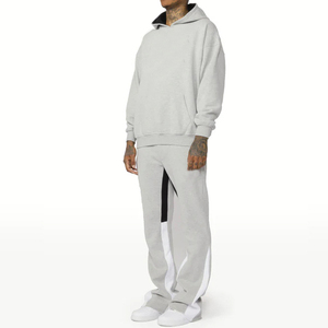 Costume de jogging empilé avec logo personnalisé ensemble de pulls 2 pièces pour hommes survêtements de gym ensembles de pantalons de survêtement en éponge française empilés - Product Image 5