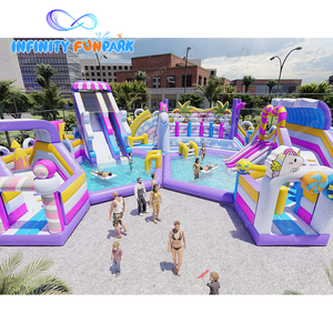 Thương mại ngoài trời Inflatable Công Viên Nước thiết bị giật gân Pad và trượt Hồ bơi cho Land & nước Cuộc Phiêu Lưu - Product Image 6