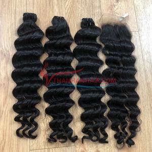 Cabello crudo vietnamita, proveedor de paquetes de tejido profundo negro natural 100% extensiones de cabello humano crudo sin procesar - Product Image 6