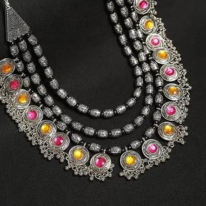 Collier traditionnel afghan fait à la main en laiton avec des perles de diamant, ethnique, tribal, culturel, vintage, tendance, écologique, accessoire de mode - Product Image 5