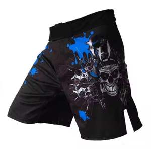 Pantalones cortos de lucha medios para hombres y mujeres para Muay Thai MMA, entrenamiento de artes marciales mixtas, traje corto de boxeo sólido para entrenamiento de competición - Product Image 5