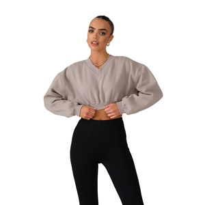 Nuevo 2025 suéter de lana de algodón 100% de longitud corta para mujer Otoño Invierno suave cálido logotipo frontal personalizable Tops - Product Image 5