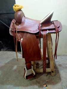 Alta calidad Western Barrel Racing Horse Saddle Tack Western Pleasure Trail Cowboy Leather Tack al mejor precio - Product Image 2