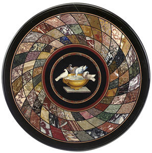 Table basse en marbre avec incrustations en pierre dure, style traditionnel, mobilier de salon, chef-d'œuvre en pierre durable pour un usage domestique - Product Image 3