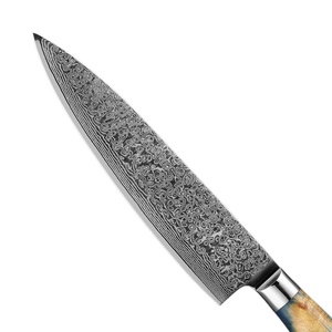 Cuchillo de Chef Damasco personalizado al por mayor con mango de madera de resina cuchillo de cocina de acero inoxidable OEM/ODM pedidos a granel Bienvenidos - Product Image 2