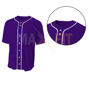 Jersey de béisbol con botones completos de manga corta de alta calidad para hombre, diseño superior personalizado con opción de talla grande - Product Image 5