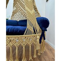 Fauteuil suspendu en macramé élégant et royal pour jardin, patio, cour - Chaise suspendue pour meubles d'extérieur