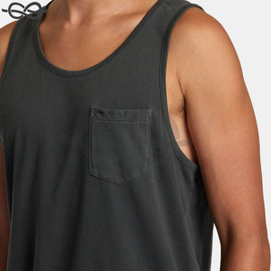 T-shirt sans manches débardeur poche avant ample Sport Logo personnalisé blanc Gym Sports été pour hommes formel - Product Image 6