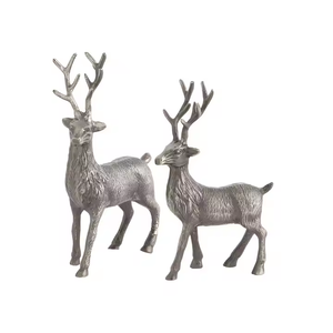 Top Trendy 2 uds escultura de Reno oro blanco acabado Metal arte moderno escultura y estatuas diseños personalizados por decor IMPEX - Product Image 2