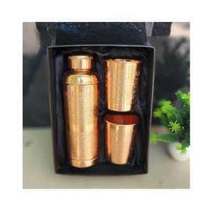 Ecofriendly copper water bottle handcrafted traditional design improves water system wellness daily health practice - Product Image 2