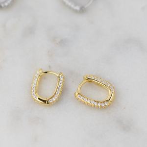 Pendientes de aro Huggie, Plata de Ley 925, chapado en oro de 14 quilates, aros pequeños y delicados, regalo de dama de honor, joyería elegante para ella - Product Image 1