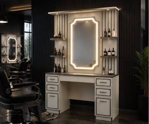 Station de coiffure Hite en MDF avec évier, miroir, armoire de rangement, portable, durable, professionnelle, mobilier de salon de coiffure - Product Image 2