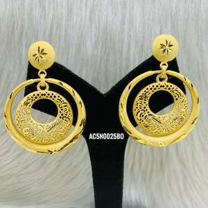 Conjunto de collar con colgante de Latón chapado en oro largo con patrón de número de flor religiosa Vintage Cadena de caja chapada en plata de moda - Product Image 3