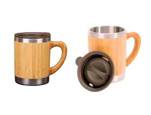 Tasse à café en bambou à double paroi écologique Tasse thermique réutilisable et élégante idéale pour les déplacements quotidiens et l'utilisation au bureau - Product Image 3