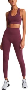 Leggings de yoga taille haute sans couture gris uni longueur intégrale avec taille élastique pour femme, pantalon extensible en Spandex/Elastane, marque personnalisée GA02 - Product Image 6