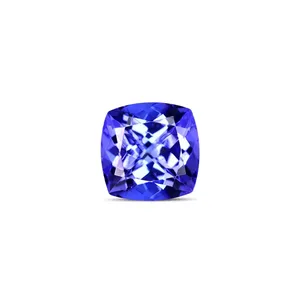 แทนซาไนต์เกรด AA ขนาด 8x8 มม. น้ำหนัก 2.91 กะรัต พลอยหลวมทรงเหลี่ยม สีน้ำเงิน/เขียวธรรมชาติ รูปหัวใจ/หยดน้ำ ผ่านการอบความร้อน ความสูงของอัญมณี 6 มม. - Product Image 1