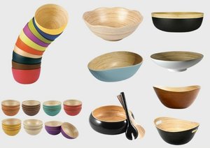 ชามไม้ไผ่สีสันสดใสขนาดเล็กและใหญ่,ชามสลัดไม้ไผ่ชามไม้ไผ่แฮนด์เมดเวียดนาม - Product Image 4
