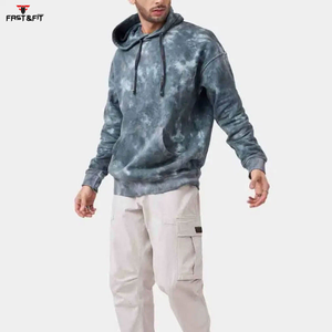 Vente chaude hommes hiver brodé pull à capuche coupe régulière à manches longues couleur unie 100% coton décontracté Streetwear fait - Product Image 5