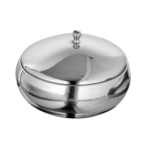 Bol de service moderne en acier inoxydable finition argentée, design luxueux, écologique, lavable, pour la cuisine, la maison, l'hôtel - Product Image 6