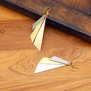 Boucles d'oreilles pendantes unisexes en cuivre faites à la main, design papillon bohème tendance, légères, inspirées de la nature, cadeau, bijoux bohèmes, bazar - Product Image 3