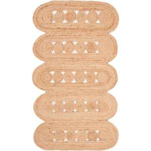 Luxueux tapis de jute tressé carré décoratif moderne revêtement de sol de conception géométrique fait à la main du fournisseur indien ITHL - Product Image 1