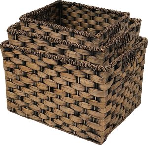 Modern design Wicker Baskets for Organizing, Large and Small Wicker Storage Baskets Set, Decorative Hand Woven Baskets Storage