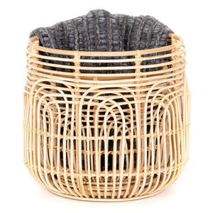 Modern Round & Circle <b>Rattan</b> Eco-Friendly Natural Brown Durable <b>Laundry</b> <b>Basket</b>-Stylish Design for Home Storage and Bathroom Use - Product Image 3