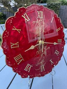 LOOK Epoxy Resin Wall Clock Modern Design Wedding Home Decor Customized Size <b>Battery</b> <b>Operated</b> Handmade Quality - Product Image 4