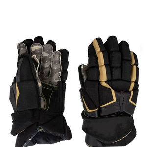 Gants de hockey sur glace personnalisés en cuir et fibre de carbone de haute qualité, séchage rapide, paire adulte, service OEM, nom d'équipe personnalisé - Product Image 1