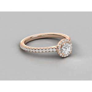 Bague solitaire en or 18 carats avec diamant brillant - Product Image 1