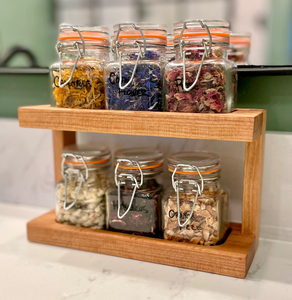 Wooden Spice Jar Rack Countertop Round <b>Shelf</b> Mango Wood Jar Rack Organizer for Kitchen Accessories - Product Image 6